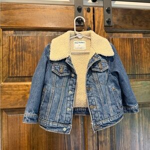 Old Navy Blue Denim Sherpa-Lined Toddler’s Jacket